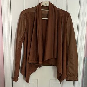 BLANKNYC Women’s Brown Faux Leather Jacket (Small)